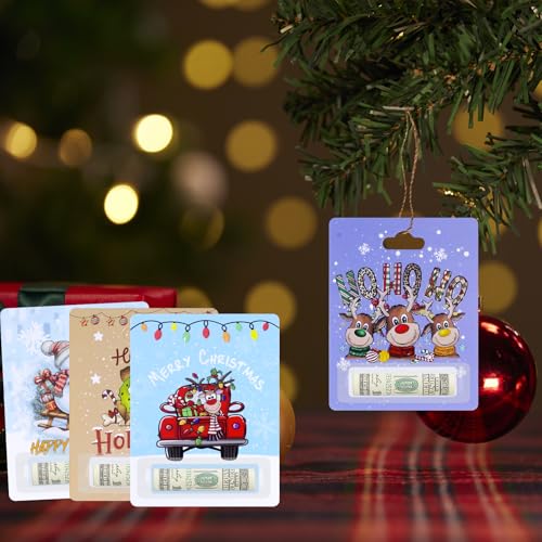 NKM 30 peças de porta-dinheiro de Natal, cartões engraçados de boneco de neve de Natal com capa de p