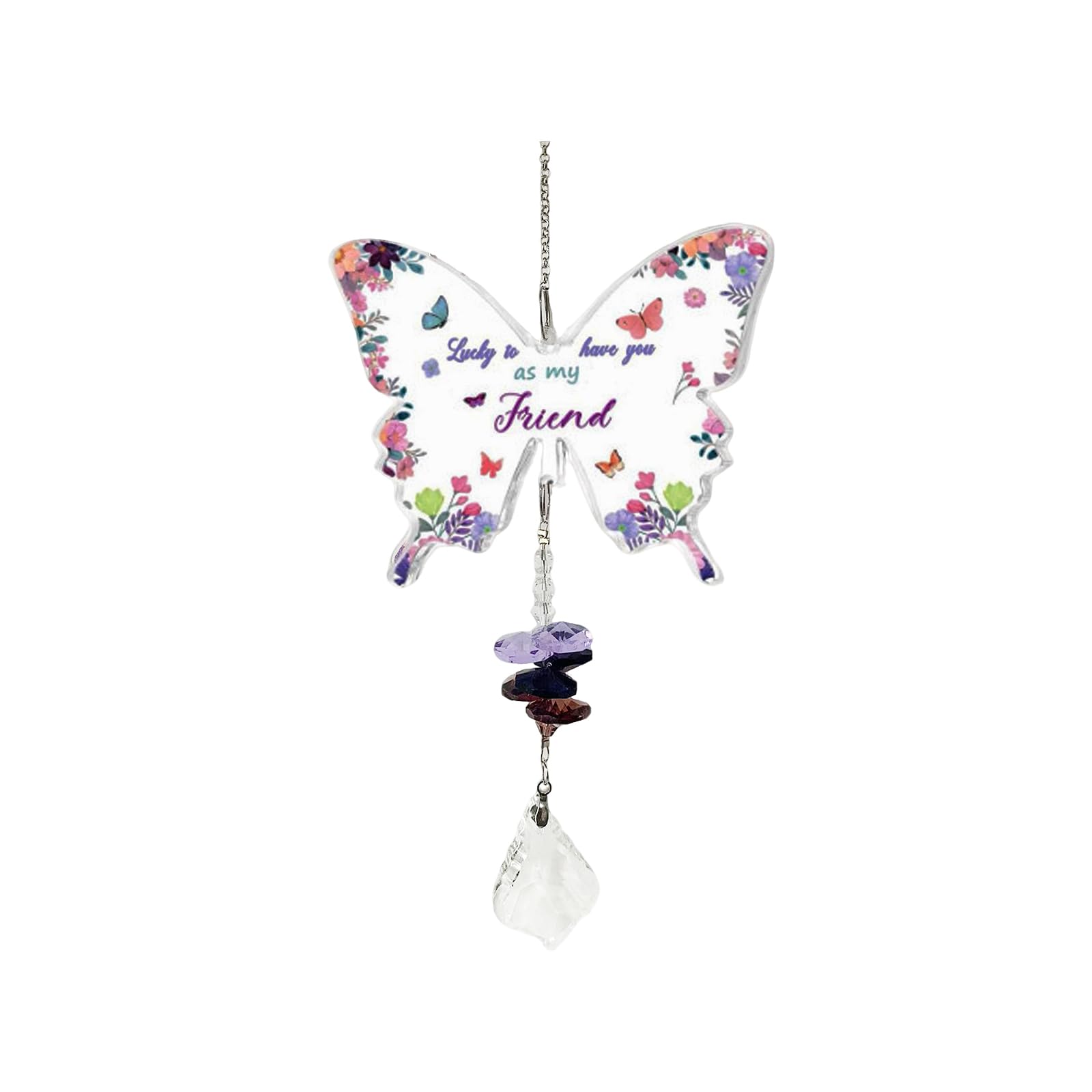 Friendship Gifts for Women, Butterfly Crystal Suncatcher Sun Catchers for Windows for Bestie Birthday Anniversary Graduation