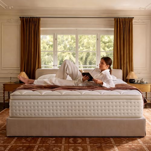 COMFBOX Queen Size Hybrid Mattress in a Box, 12 Inch, Cooling Gel Memory Foam and Pocket Springs, Medium Firm, Pressure Relief (Full, 12, 12, Inches)