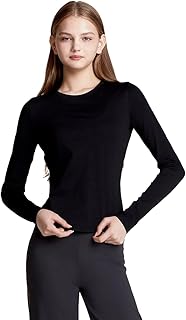 TSLA Women's Thermal Long Sleeve Tops, Mock Turtle & Crew Neck Shirts, Fleece Lined Compression Base Layer