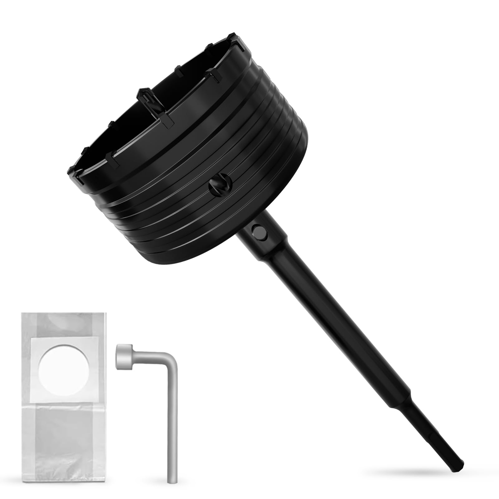 METOTY 100mm SDS Plus Bohrkrone Hohl Lochsäge-dosenbohrer，mit SDS Plus Adapter 220 mm Bohrkrone Steckdose，für Mauerwerk, Ziegel, Beton, Zement, Stein