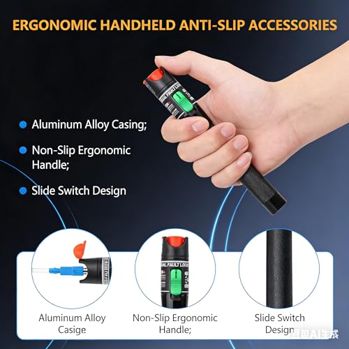 WSOLDMA Glasfaser Tester 30mW 30KM LWL Tester,Visual Fault Locator 30KM VFL Glasfaser mit 2,5 mm FC-stecker auf LC-buchse-adapter Glasfaserprüfung