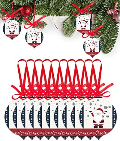 Christmas Ornaments 2022, Merry Christmas Cute Dwarf Double-Sided Xmas Hanging Ornaments 10 Pack, White Black Snowflake Christmas Tree Decorations Ornament for Party/Wedding Décor 3.7"x3"
