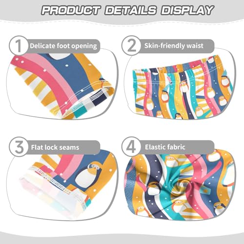 Christmas Penguin Kids Girl's Cotton Pants Stretch Full Length Activewear Running3