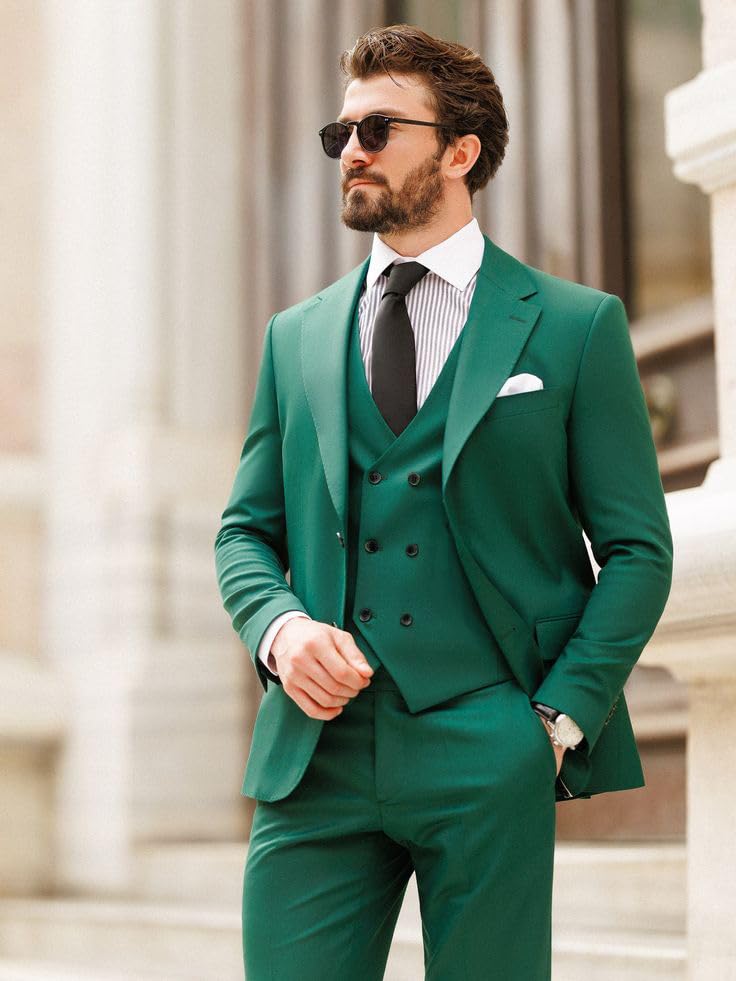 3 Piece Suit Men Slim Fit Suit Double Breasted Suit Men Two Button Blazer Formal Suit for Wedding Party Suits3