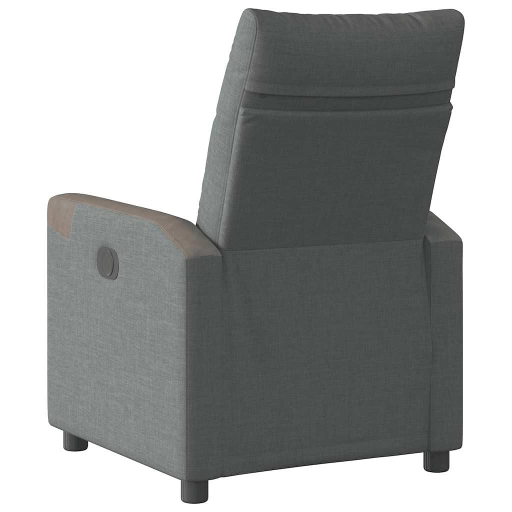 Poltrona Relax Grigio Scuro Poltrona TV Manuale in Tessuto