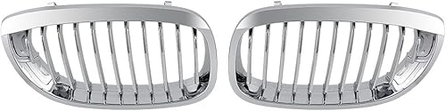 Miniatura 3 de Rejilla de riñón delantera izquierda derecha cromada compatible con BMW E46 325Ci 330Ci Coupe Convertible 2003-2006