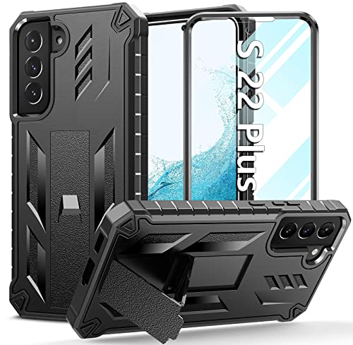 for Samsung Galaxy S22 Plus Case: Military Grade Drop Proof Protective Rugged TPU Matte Shell | Shockproof Durable Protection Tough Cell Phone Cover with Built-in Kickstand