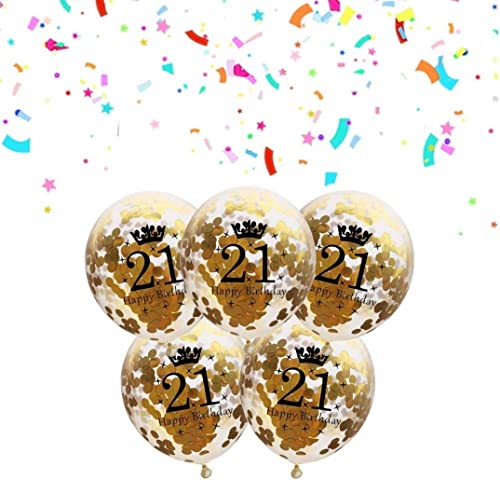 DIWULI 5 Pezzi Palloncini di Compleanno, Numero