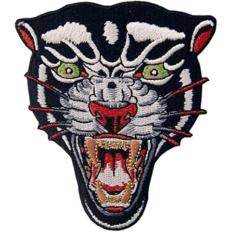 The Roaring Panther Patch Bikers Embroidered Badge Patch Iron on Sew on Cover