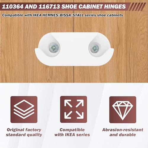 Image of Shoe Cabinet Hinge and Stopper Replacement Part #110364 and #116713