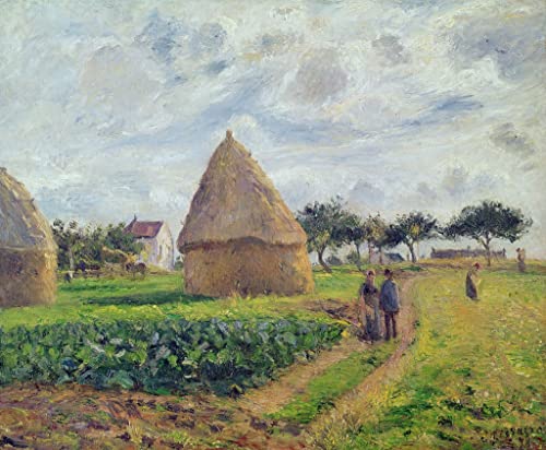 Affiche Pissarro Meules de foin pour une décoration de salon chaleureuse 60x90