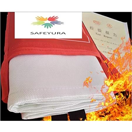SAFEYURA Fire Blankets for Industries Hotels Kitchen Camping Home Flame Retardant Fiber Glass Material Fire Suppression Blanket (White, 1X1 m) : Amazon.in: Home Improvement