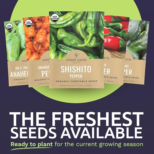 Organic Pepper Seeds (Sweet and Hot) Variety Pack - 13 Individual Packs - 2026 Season - Cayenne, Orange Habanero, Shishito and More! for Indoor & Outdoor Planting (Non-GMO, Certified Organic) - Image 3