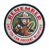 Officially Licensed Smokey Bear Patch - Remember Only You Can Prevent Wildfires Vintage Iron-On Embroidered Patch for Hats and Accessories 2.5" Diameter (Black Border)
