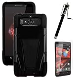 DROID Mini Case, Dual Layer Shell STRIKE Impact Kickstand Case with Unique Graphic Images - Black