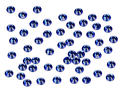 Image of 1440 Pieces Nail Art Rhinestones Non Hotfix Glue Round Flat Glass Crystals for DIY Jewelry Making with a Selection Pen (Ss12 1440 Pieces, Sapphire)