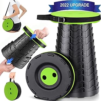 Alternative view of 2023 Upgraded Portable Collapsible Folding Stool, Retractable Telescoping Foldable Camping Stool for Adults for Outdoor Fishing Hiking Gardening Travel BBQ (Green)