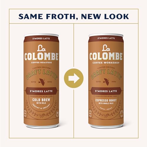 Image of La Colombe Coffee, S'mores Latte, Cold Brew Draft Latte, 11 fl oz Cans (Pack of 12)