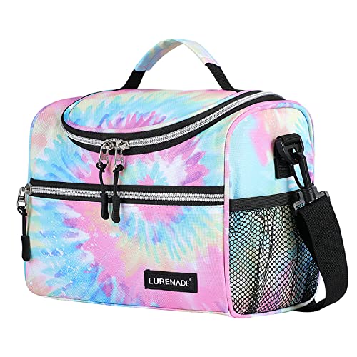 Luremade Kids Insulated Lunch Box For Girls Lunch Bag Women Boys Toddler Teen School Daycare Kawaii Cute Travel Bags (Rainbow Tie-Dye) #TOP22