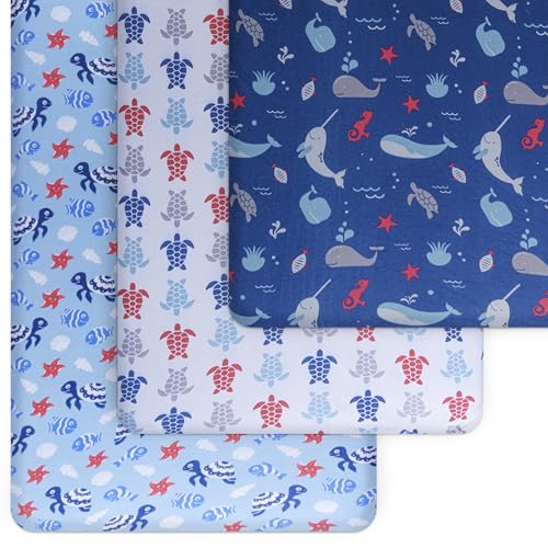 Grow Wild B098M5G161 Fitted Crib Sheets 3 Pack By Grow Wild - Soft Jersey Cotton Toddler Sheet | Baby Crib Bedding Set thumb #1