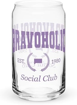 Bravo - The Real Housewives of Beverly Hills "Bravoholic" 16 oz. Can Shaped Glass - Officially Licensed Bravoholic