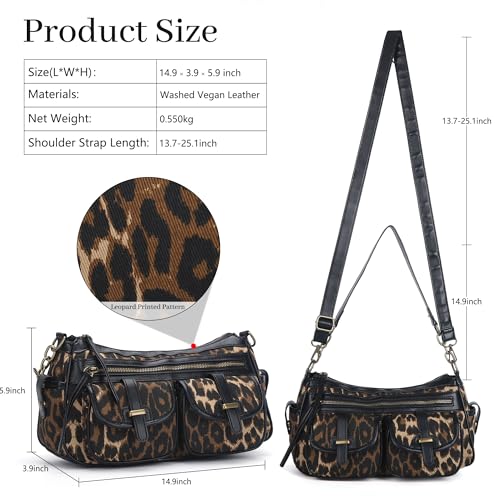 Image of Angel Kiss Hobo Purses for Women Crossbody Shoulder Bag Ladies Multi Pocket Handbags with Adjustable Shoulder Strap | Soft Vegan Leather