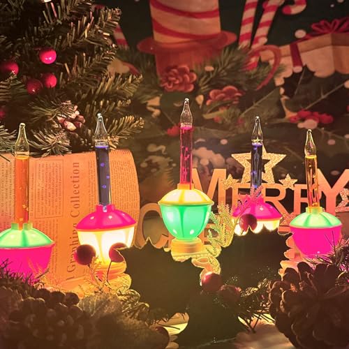 Image of Christmas 5 Light Bubble Candle Lamps, Plug in Electric Candles with 5 Multi-color Bubble Lights (1 spare), C7 /E12 Base 5W Bubble Light Candle, Suitable for Holiday Christmas Celebration Lighting