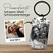 Meinearmbänder „Partner“ Personalisierter Schlüsselanhänger mit Foto & Gravur | Individueller Schlüsselring mit Schwarz/Weiß Bild | Ideales Erinnerungsstück für Paare