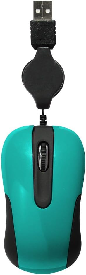 5079 Mini Retractable Cable Wired USB Optical Mouse for for Laptop(Light Blue)