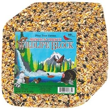 BestNest 2 Pack Pine Tree Munch-N-Crunch Wildlife Blocks, 15 lbs Each, Large Seed Blocks for Backyard Wildlife, Corn, Oats & Seed Blend, Gelatin Bound, Long-Lasting Wildlife Food