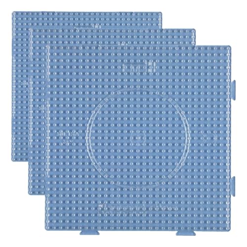 Hama - 234TR - Loisir Créatif - Midi Plaque - Carrée Assemblable Transparent (Lot de 3)