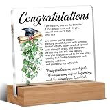 Christian Graduation Gift for Her Daughter, Grad Gifts 2026 for Girls, Christian Faith Graduation Gift, Inspirational Grad Clear Acrylic Sign Dorm Desk Decor