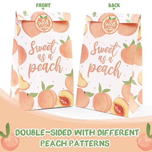 Sachets cadeaux pour fête prénatale et mariage avec décoration pêche chic et douce