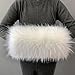 Surakey Faux Fur Hand Muffs Women Winter Warmer Fuzzy Pouch Furry Plush Arms Warmer Thickened Muffler Wedding Girl Kids Elegant Luxury Chic Fashion Party Festival Activity (White)