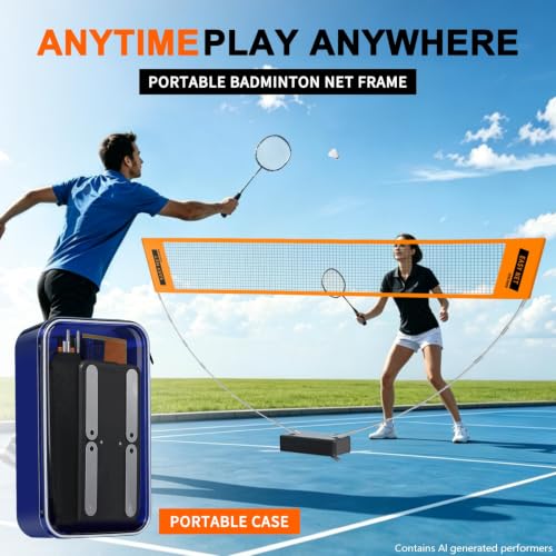 Portable Badminton Net,Fast Setup Foldable Net with Carry Bag for Indoor Outdoor Backyard, Patio, Beach & Family Games(8.85ft/2.7m) - image 2