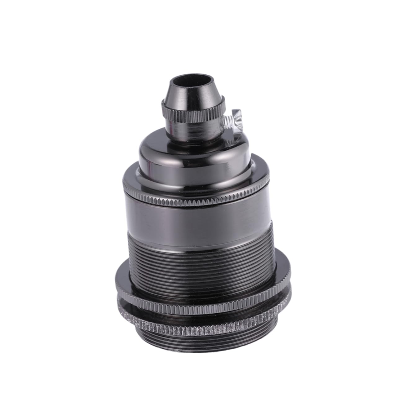 OSALADI Adattatore Per Attacco E27 Da 2 Pezzi Attacco Per Lampadina E27 Compatibile Con Capacità Di Carico 110-250 W Portalampada in Metallo Nero Per Lampade A Sospensione