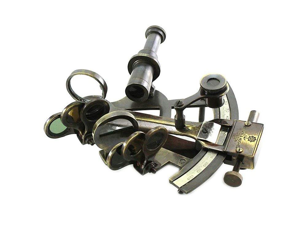 Nautical Replica Hub Antique Brass Pocket Sextant London Solid Brass Sextant Marine Gift Astrolabe, 12x11x6cm - Image 3