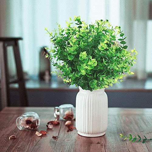 Hatoku 24 Pack Artificial Greenery Outdoor Plants Uv Resistant, Fake Plants Boxwood Shrubs Grass Stems For Home Wedding Outside Farmhouse Garden Decor #TOP3