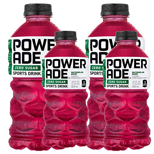 Powerade zero watermelon berry, 28 fl oz , 4 bottles, total 112 fl oz