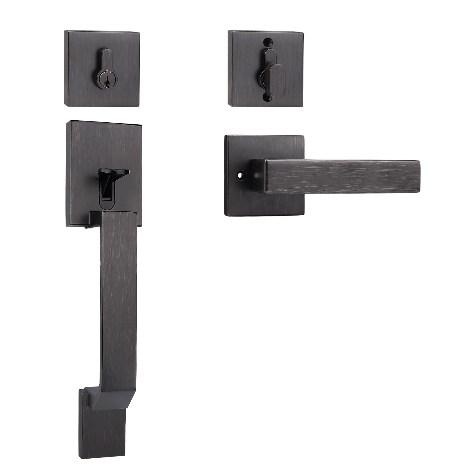 Photo 1 of Probrico Front Door Handle Set with Deadbolt, Oil Rubbed Bronze
