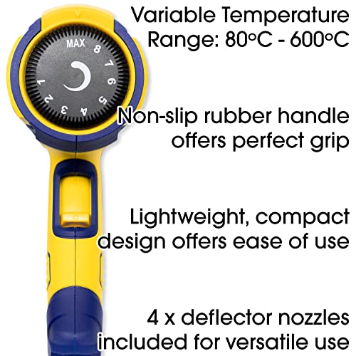 Skotek Heat Gun 2000W, Hot Air Gun Variable Temperature Control 80°C - 600°C, Heat Guns with 2 Temperature Modes, Ideal Heat Gun for Paint Stripping, Shrinking PVC, Crafts & More 2 Skotek Heat Gun 2000W, Hot Air Gun Variable Temperature Control 80°C - 600°C, Heat Guns with 2 Temperature Modes, Ideal Heat Gun for Paint Stripping, Shrinking PVC, Crafts & More - Image 2