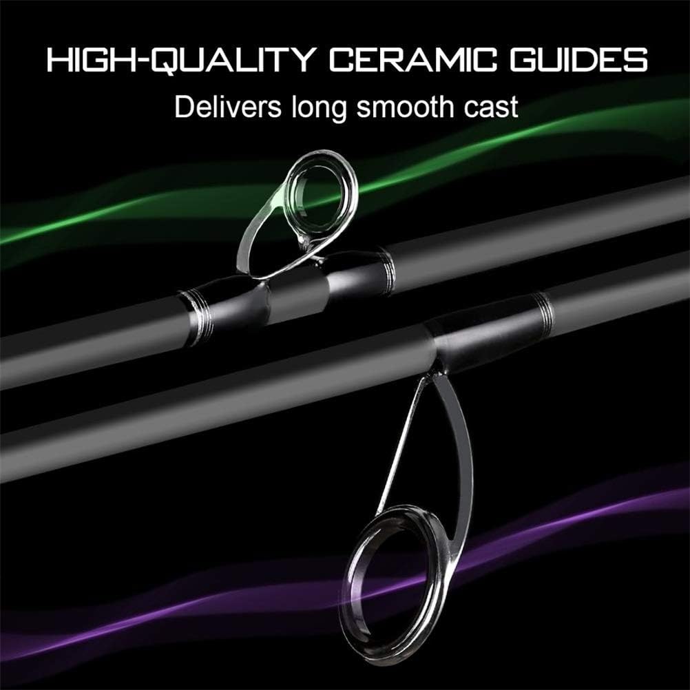 Fishing Rod 1.98M 2.1M 2.4M Spinning Casting Rod 2 Tips M ML M MH 2 Sections Fishing Rod MF Action (Color : 210cm Spinning M-MH)