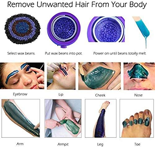 Image of Meesh Bean Wax For Men And Women | Hard Wax Beans for Painless Hair Removal, Brazilian Waxing for Face, Eyebrow, Back, Chest, Bikini Areas, Legs At Home (100Gm)