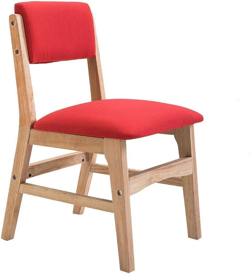 Chaises de salle à manger lin rouge bois massif lot de 2 fauteuils de bureau
