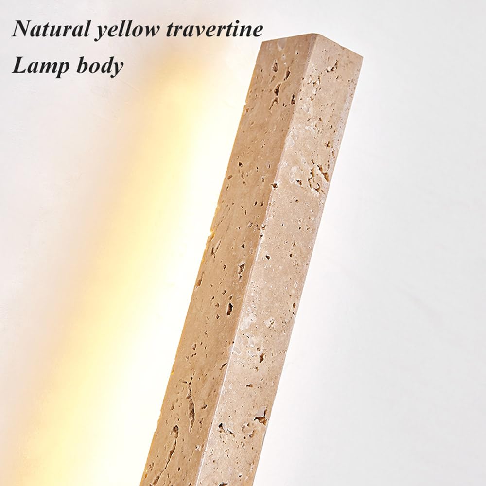 Applique da parete moderna a striscia lunga, lampada da parete in marmo giapponese Wabi-sabi, lampada da parete in travertino giallo, apparecchio di illuminazione da parete lineare a LED