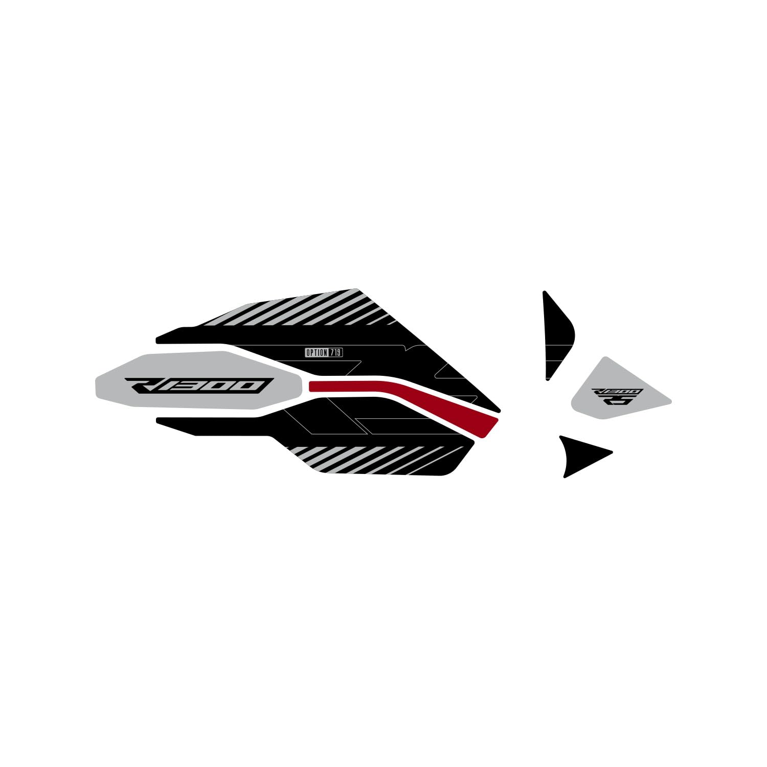 Az Graphishop Cardano Aufkleber kompatibel mit BMW R 1300 RS 2025-2026 Schutz vor Kratzern Made in Italy ACA-R1300RS-25 (Option 719 - Cumayaca - Rot)