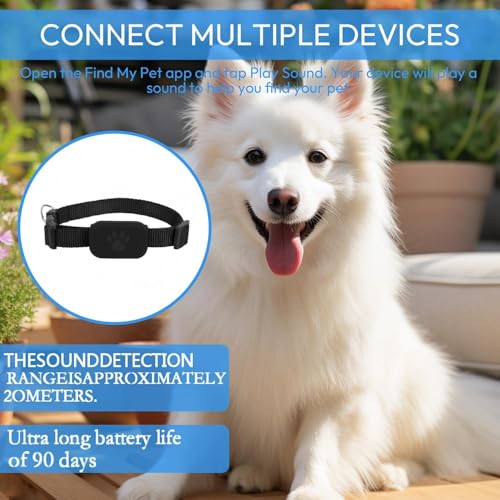 XJJAUGKLY GPS Tracker Katze, Wasserdicht Bluetooth Haustier Locator, GPS Tracker Für Hunde ohne ABO, mit verstellbarem Halsband, Kompatibel mit iOS und Android, für Kätzchen & Welpen - Schwarz