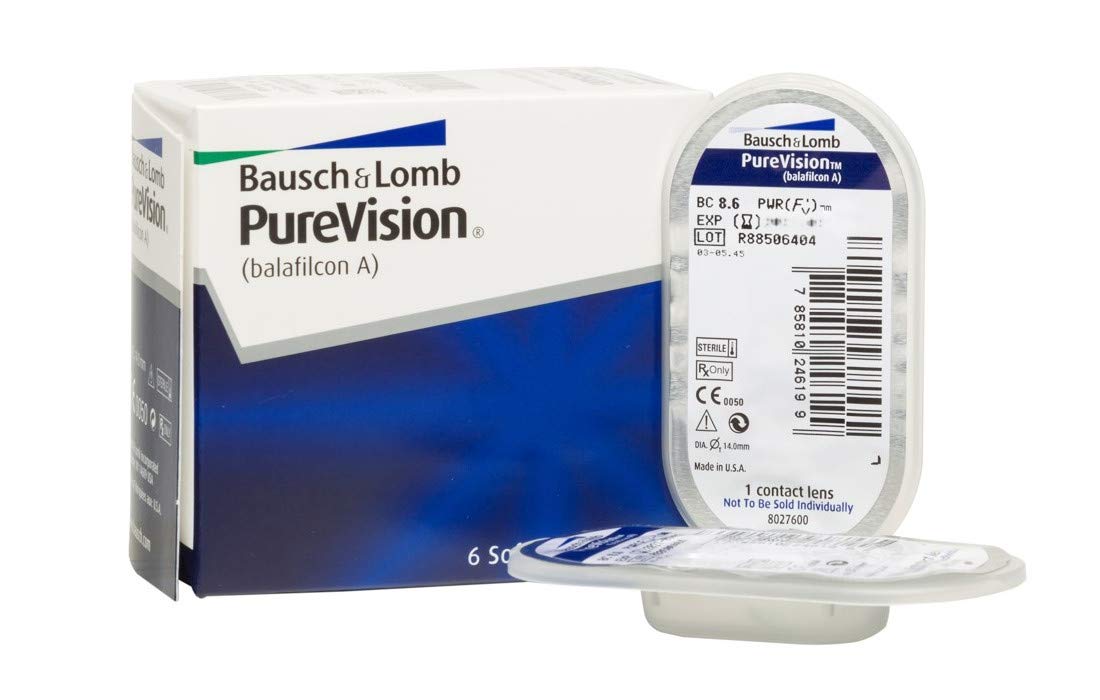 Purevision BAUSCH + LOMB - Lentes de contacto de reemplazo mensual - Pack de 6