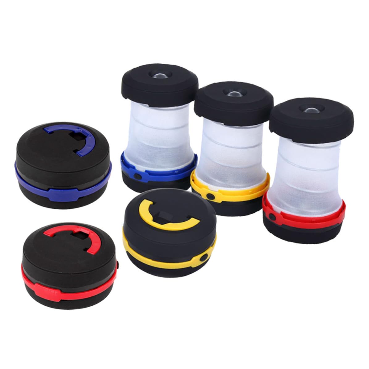 Levemolo Lanterna da Campeggio LED Portatile 6 Unitá in Abs ad Alta Luminosità Resistente alla Polvere per Escursioni e Uso Domestico Design Pieghevole e Sospensione per Riparo